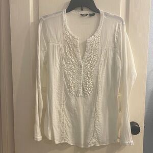 Eddie Bauer Ivory Textured Blouse